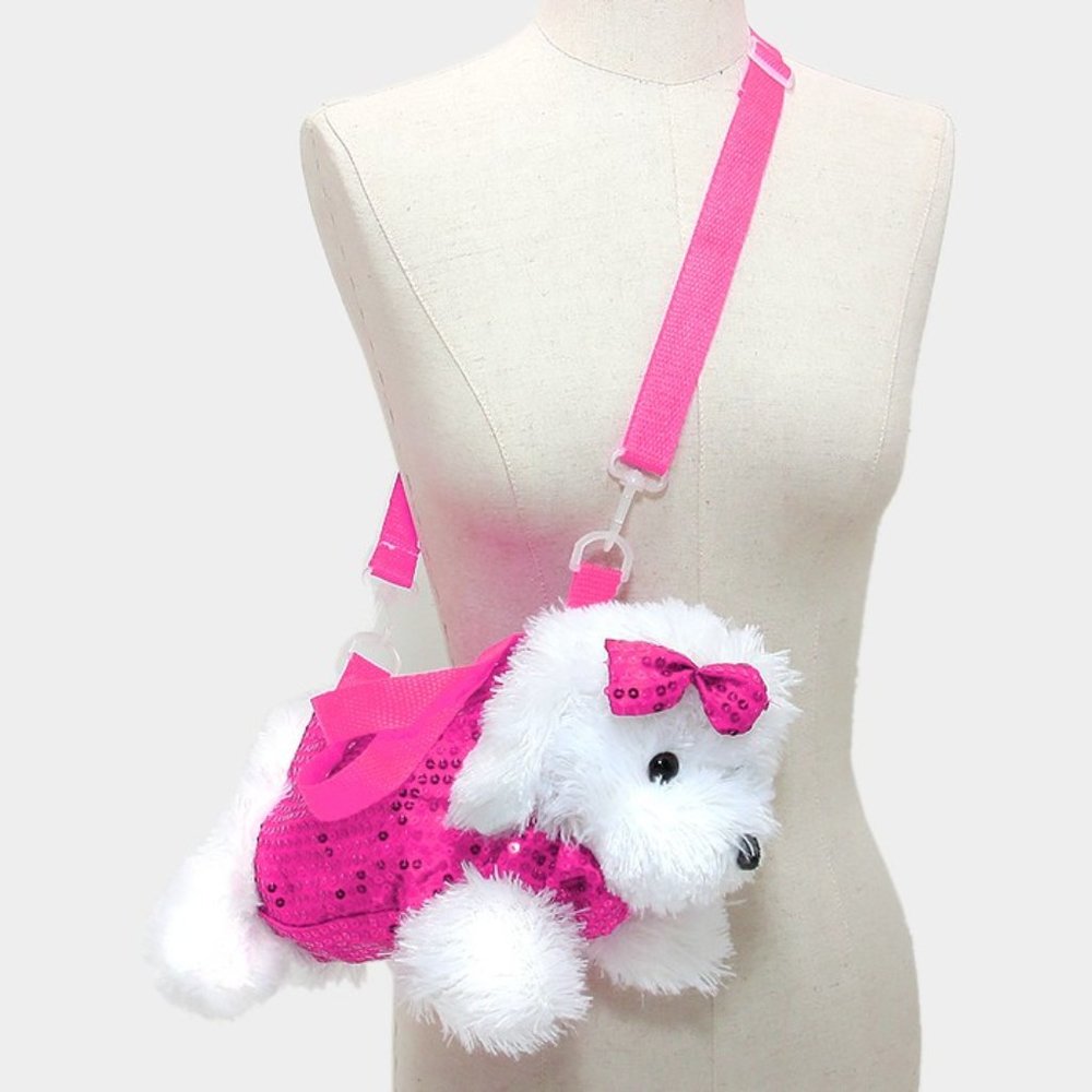 SEQUIN DOG DOLL CROSSBODY BAG